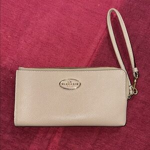 Coach Beige Wristlet